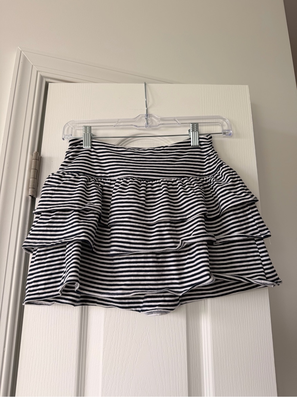 Hollister Navy & White Striped Ruffle Skort